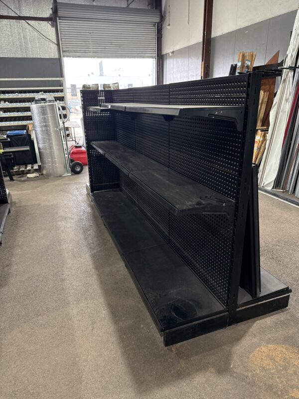 Gondola racking with shelves, pegboard and scanning hooks. Job Lot - Image 6